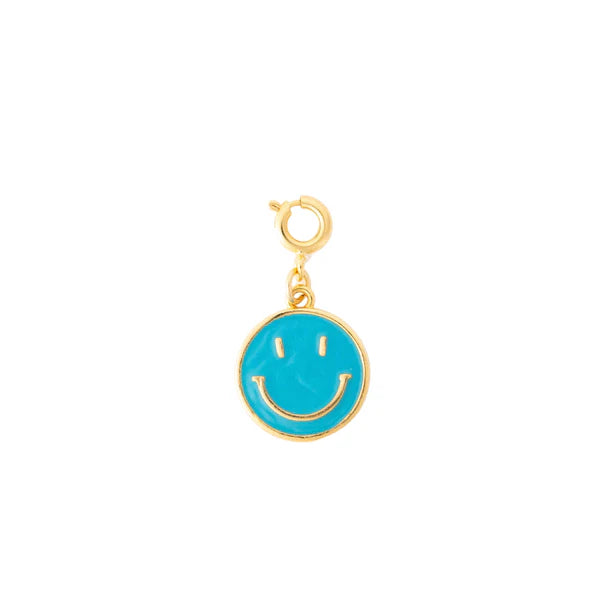 Teal Smiley Face Charm