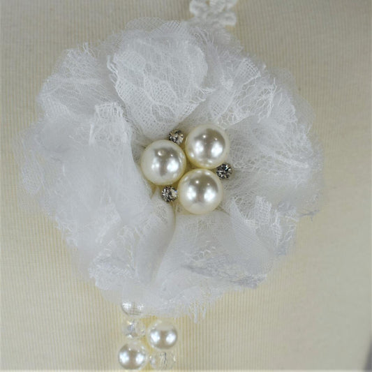 3 Pearl White Flower Necklace