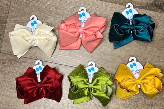 Dupioni Silk and Grosgrain Overlay Bow - King