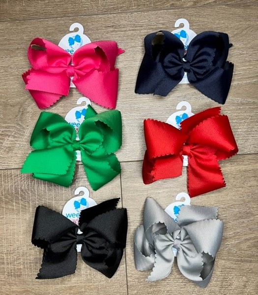 Grosgrain bow with scalloped edges - King