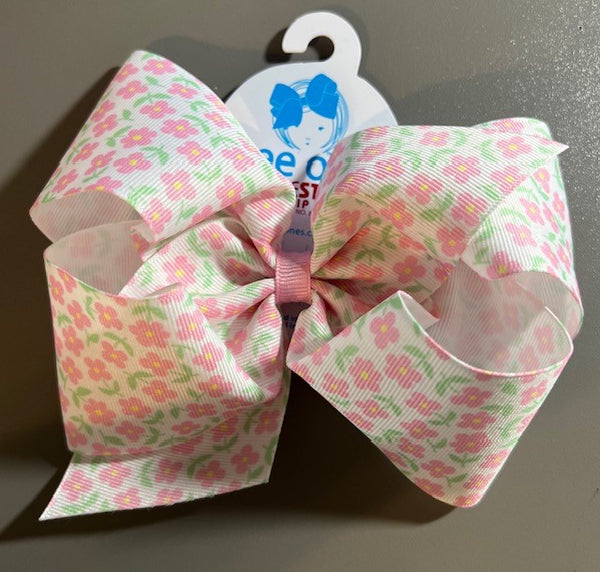 Pink Flower King Hair Bow