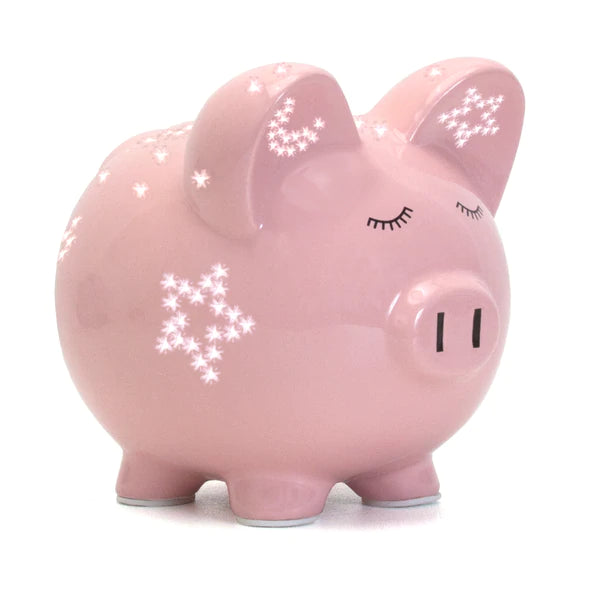 Pink Night Light Piggy Bank