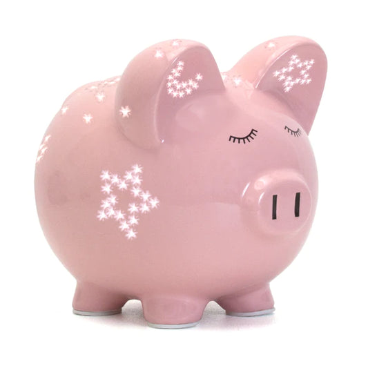 Pink Night Light Piggy Bank