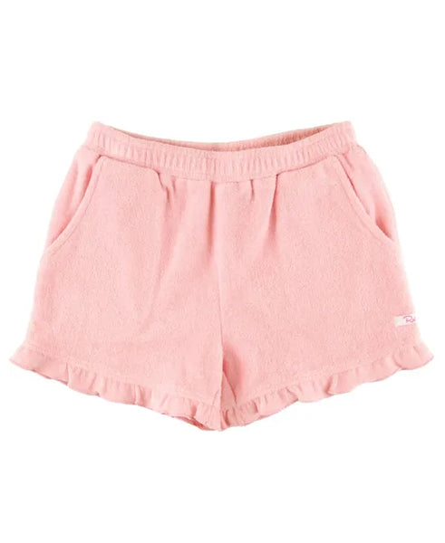 Pink Terry Knit Ruffle Shorts