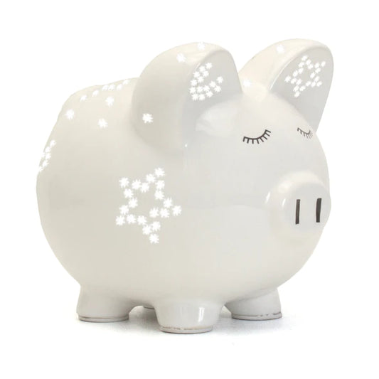 White Night Light Piggy Bank